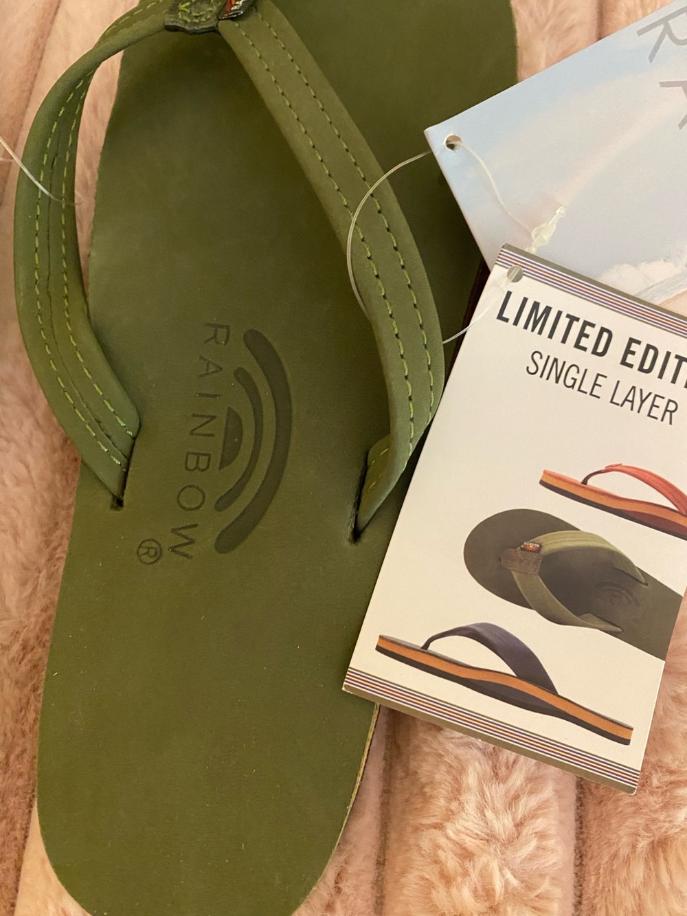 NWT | Rainbow Sandals | Limited Edition Forest Green Flip Flop | Large 7.5-8.5 - Picture 2 of 16